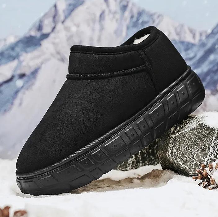 Severovýchodní pánské zimní sněhule: Sametem podšité, Hrubé Teplé Kůže a Kožešiny, Boty do chladného počasí