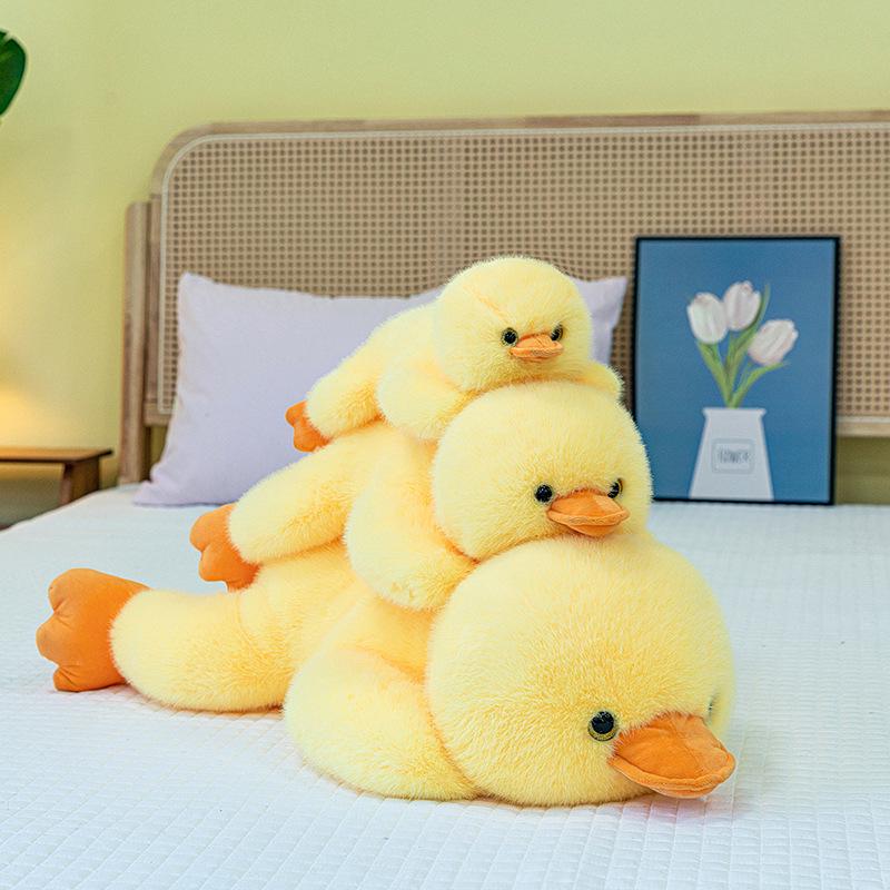 Little Yellow Duck Plush Pillow Toy for Desk or Birthday Gift