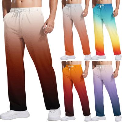Cravate pour homme, Pantalon décontracté à dégradé avec poches | Jambe droite ample, Taille élastique avec cordon de serrage pour un usage quotidien et décontracté