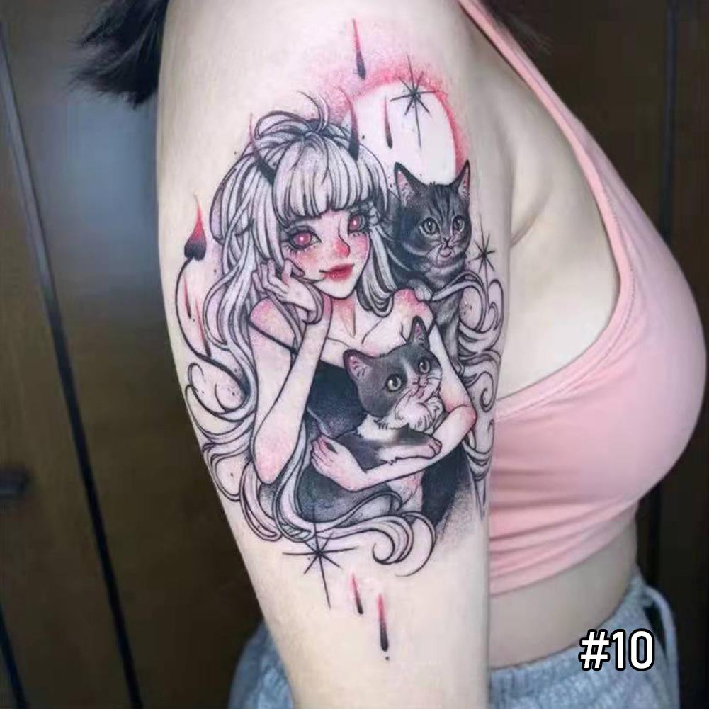 

Темные наклейки для татуировок, водонепроницаемые долговечные татуировки, наклейки для тела, ручная роспись, художественная паста, татуировка для женщин и мужчин 10