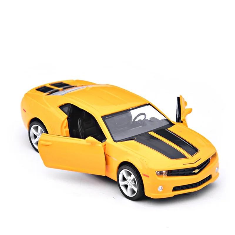 

1/36 Chevrolet Camaro High Simulation Изысканные литые игрушечные транспортные средства Автомобильный стиль Спортивный автомобиль Модель из сплава Игрушка Pull Back F324 жёлтый