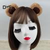 Streifenhörnchen-Ohr-Stirnband, Plüschbär-Ohr-Dekor, Mädchen-Kopfbedeckung, elastisches Design, Tiermotiv, Stirnband, Make-up-Kopfbedeckung