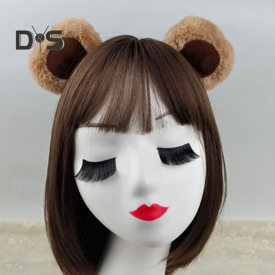 Opaska na uszy wiewiórki pluszowy miś ozdoba na uszy dziewczęca elastyczna konstrukcja opaska na głowę z motywem zwierzęcym makijaż nakrycie głowy