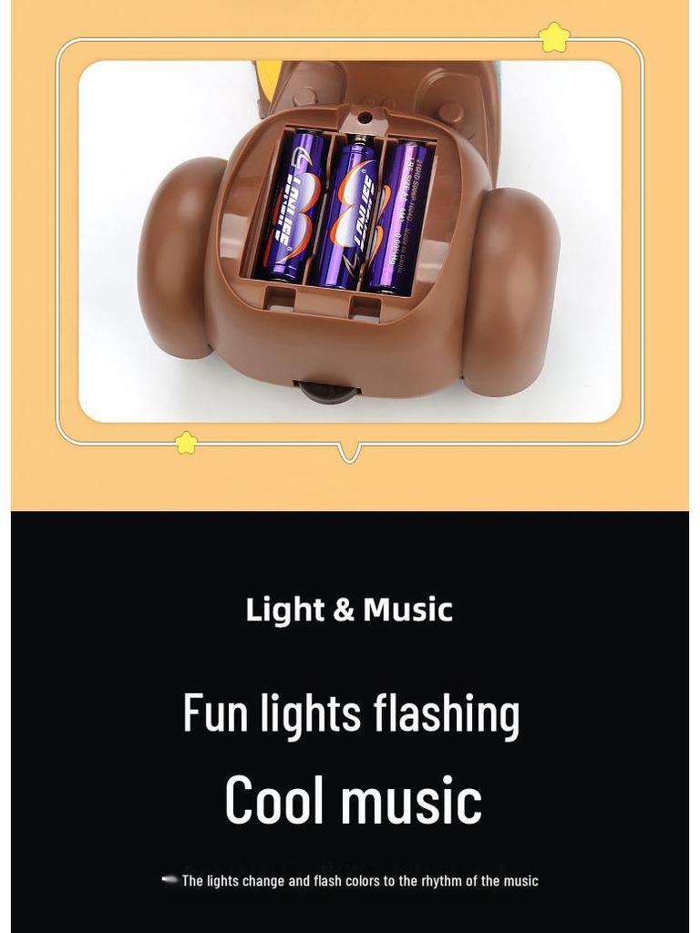 Cute Bear Stunt Tricycle: 360° Rotating Electric Toy with Lights & Music for Children Ages 1-3