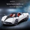 1:32 car spray sports car model with sound and light, manual door opening - ideal gift and fun toy inertia toy light music