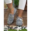 2025 New Vintage Sequined Mary Jane Shoes Women's Plus Size Mary Jane Shoes French-Style Flats