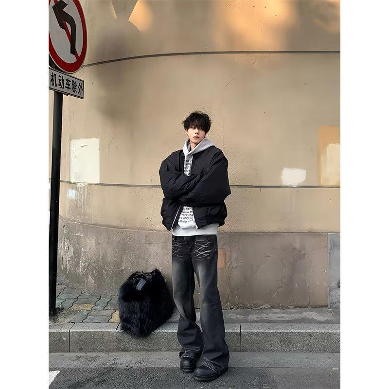 Мужская модная японская шикарная стеганая хлопковая куртка - Осенне-зимняя уличная одежда в стиле пилот XL