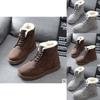 Cozy And Stylish Women's Faux Suede Fur Lined Winter Ankle Snow Boots