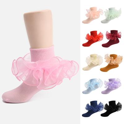 2set Children's Socks With Lace Ruffles Girls Ankle Princess Socks Dance Sock For Party Cute Baby Frilly Socken