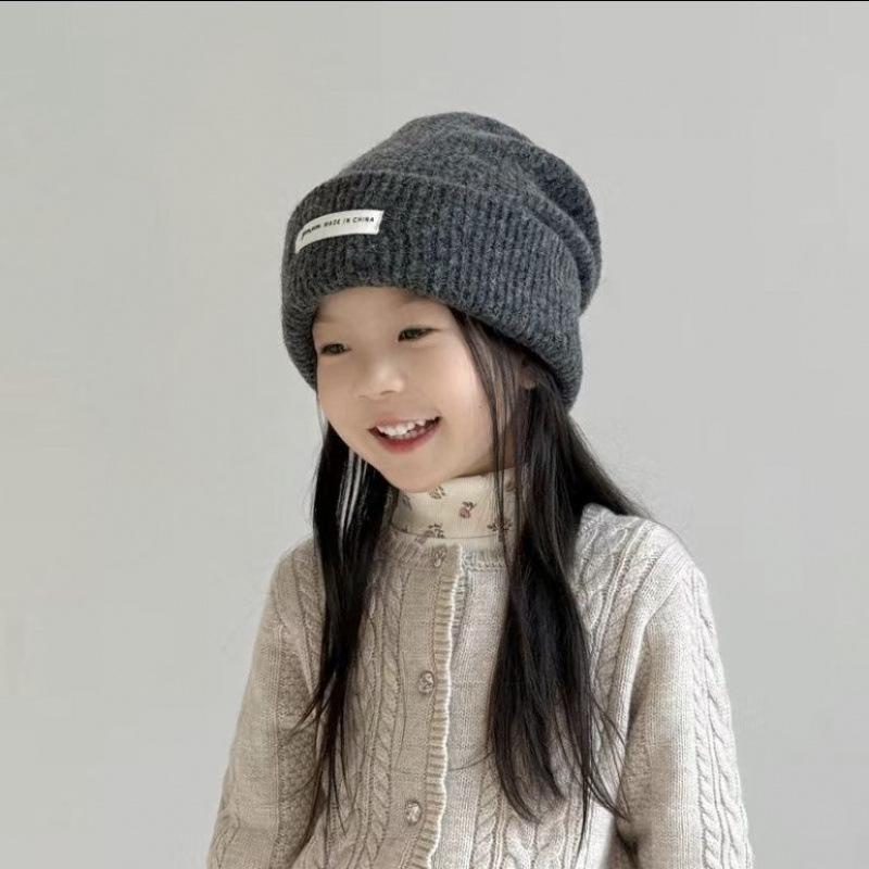 2025 New Winter Wool Slouchy Hat for Kids - Girls' & Boys' Knit, Autumn/Winter Cold Protection
