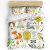 Christmas Cartoon Owl Duvet Cover Bed Bedding Set For Double Home Textile Quilt Cover Pillowcases Bedroom Bedding Set (No Sheet)