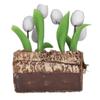 Artificial Tulips Flower Ornament 1:12 Doll House Garden Decor Simulated Model Miniature Accessory White