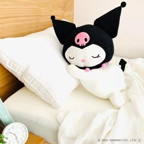 MORIPiLO Body Pillow Sanrio Kuromi Uses Smooth Material Marshmallow Texture Plush Toy Hugging Large Cushion Cute Size Cozy Sleeping Approximately 45cm