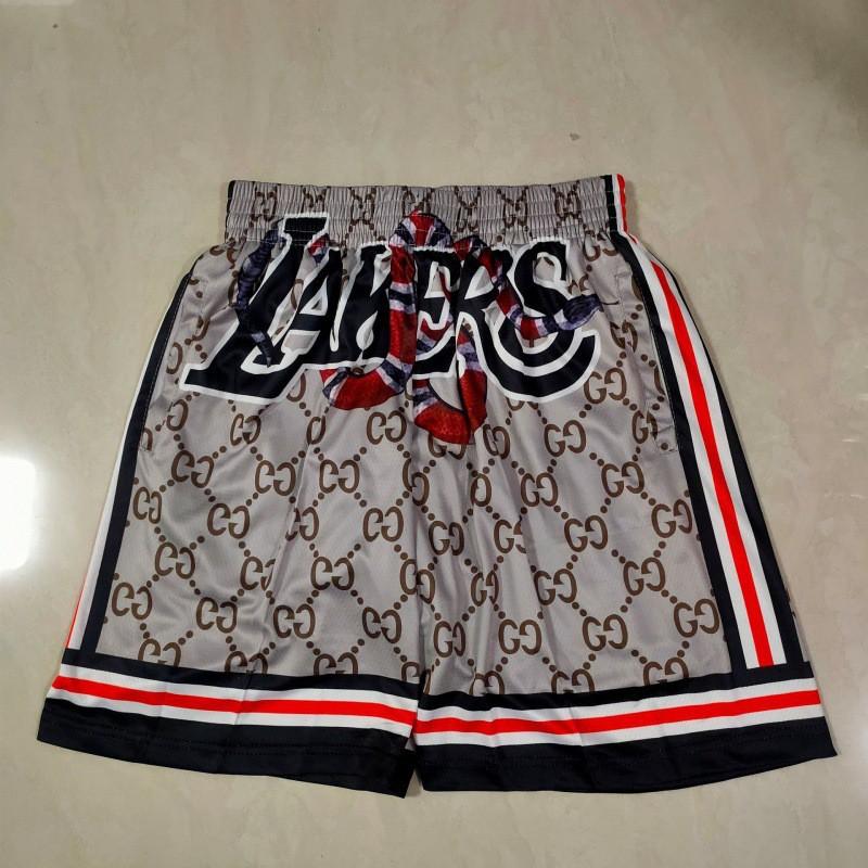 Basketball Shorts With Embroidered NBA Team Logos Super Sonic 76ers Lakers Rockets Magic Raptors Ultrafine Fiber Sport