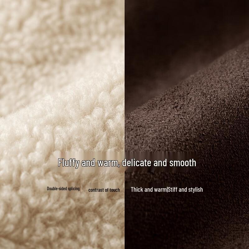 Chuyu Damen Color-Block Wildlederimitat Steppjacke