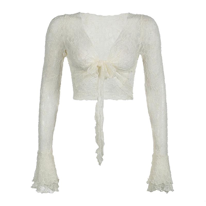 Women s One-Shoulder Ruffle Ribbon Mesh Dress with Floral Design - Early Autumn Slit Long Dress S