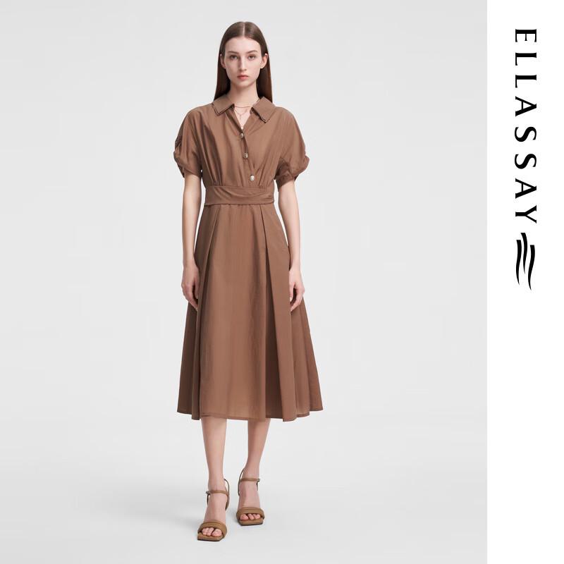 

ELLASSAY Retro Brown French Shirt Dress L
