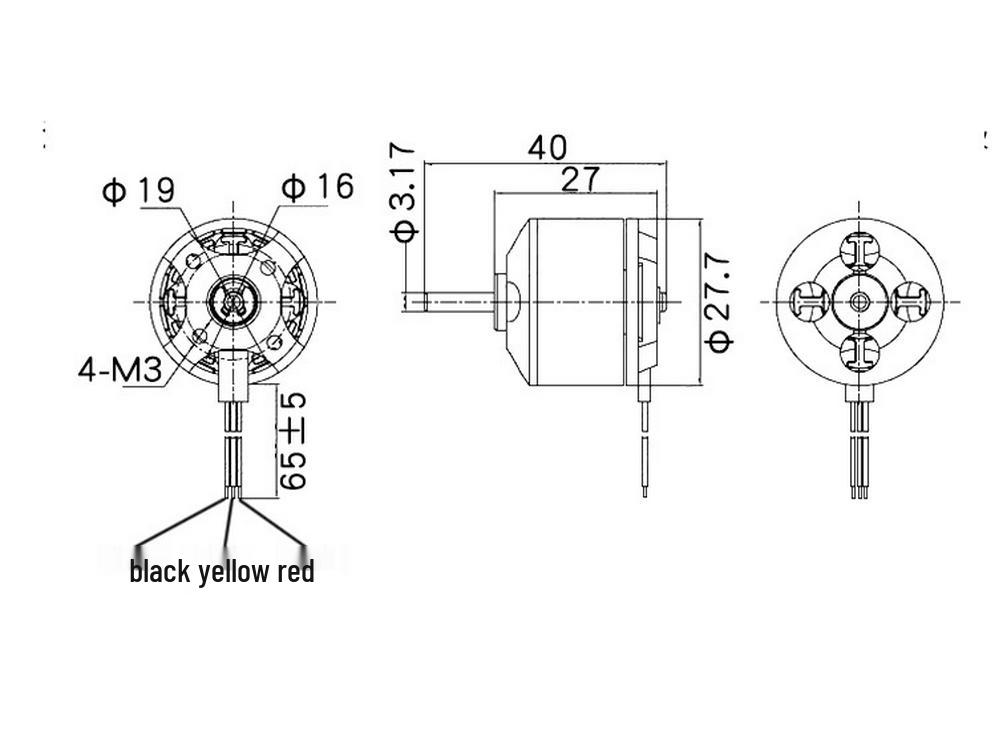 2450KV Brushless Motor 2212 Series for Su-27 Model Airplanes