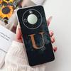 5G For Honor X70 MTN-AN00 Case For Honor X70 Cover Clear Luxury A-Z Letters Fashion Flowers Crown Soft Bumper Casing