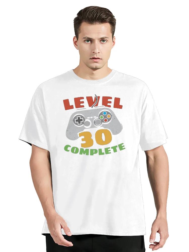 Game Tshirt Camisas Hombre Premium Cotton Level 30 Complete Video Gamer 30th Birthday Gift Tee Shirt Exclusive Mens Tee-Shirt