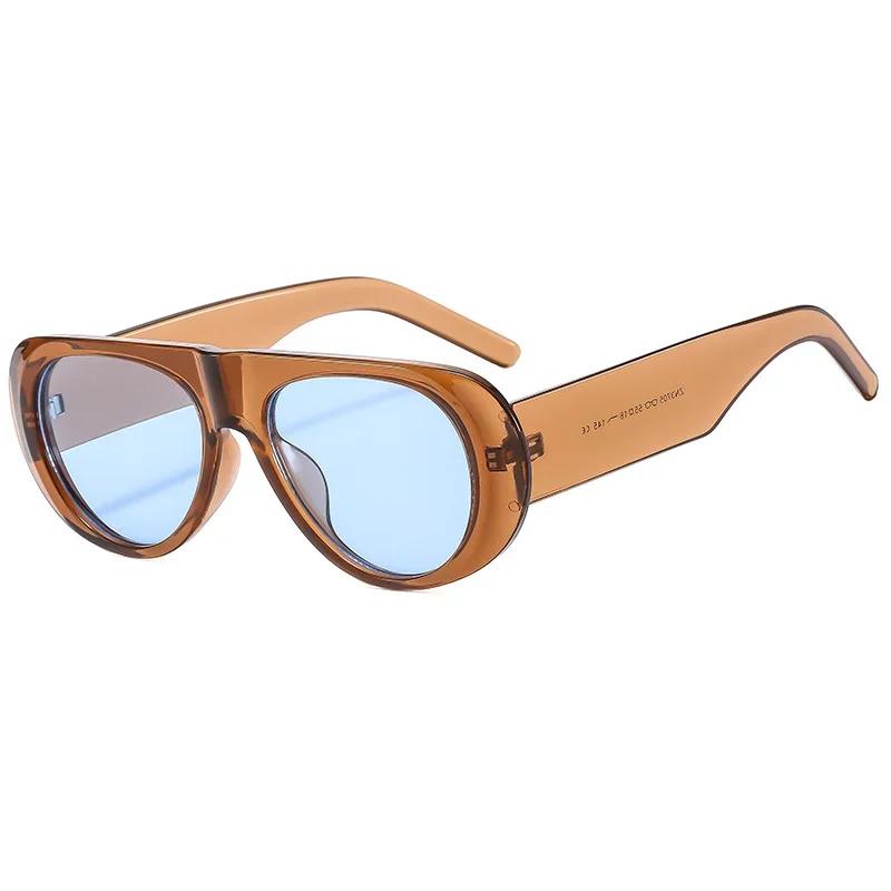New Oval Sunglasses Women Men Designer Colorful Sun Glasses Plastic Big Frame Outdoor Eyewear UV Protection