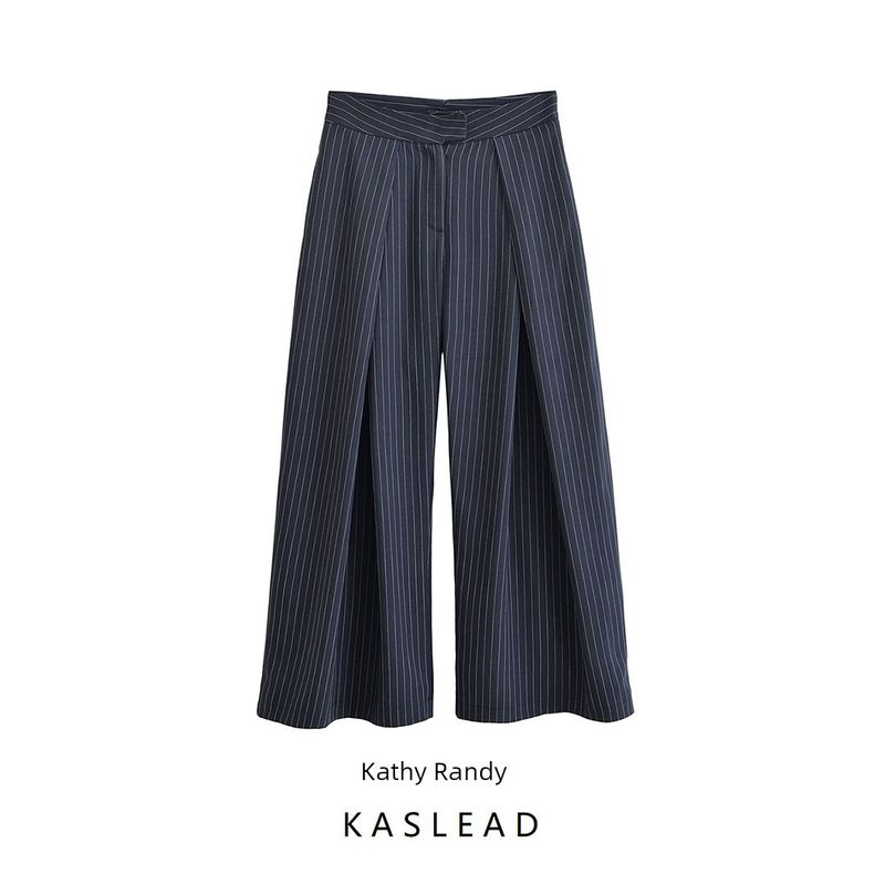 Kaslead New Women Clothes Western Style Fashion Simple and Versatile Stripe Wide Leg Pants 8219037