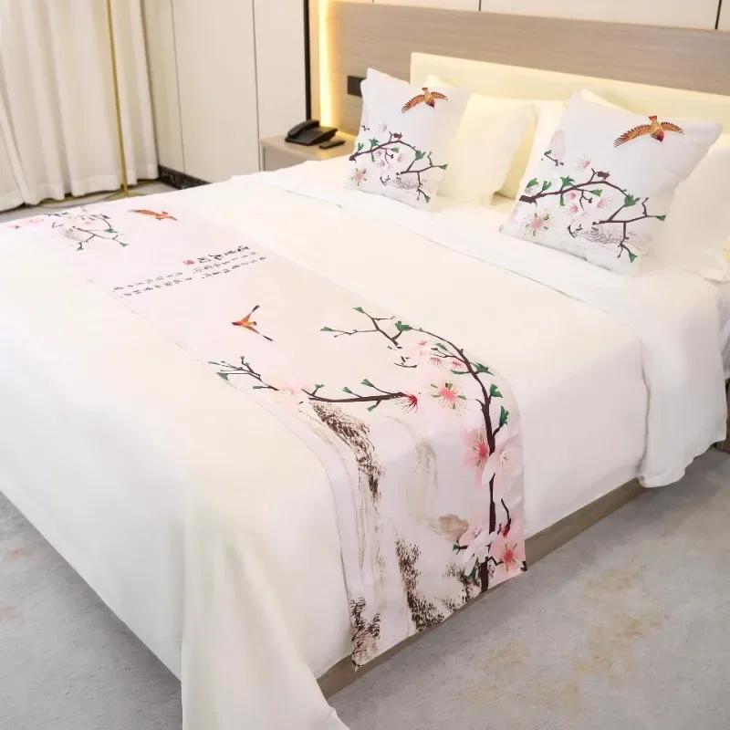 Solid color Bedspreads Bed Runner Double Layer Bed Flag Throw Bedding Single Queen King Bed Cover Towel Home Hotel Decorations