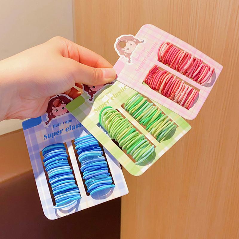 60 Children's Hair Rope Colorful Hair Loop High Elasticity Rubber Bands Girls Headband Hair Tie Without Damaging Hair