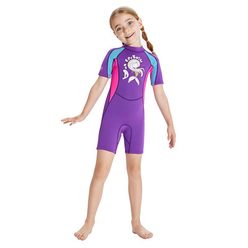 2.5mm Neoprene Kids Full Wetsuit Girls - UV Protection Warmth Buoyancy Snorkeling Surfing Swimming Diving
