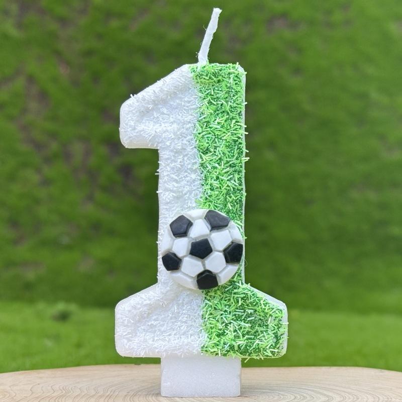 New Sports Football Digital Birthday Candle Cake Decoration First Birthday Celebration Handmade Digital Candle