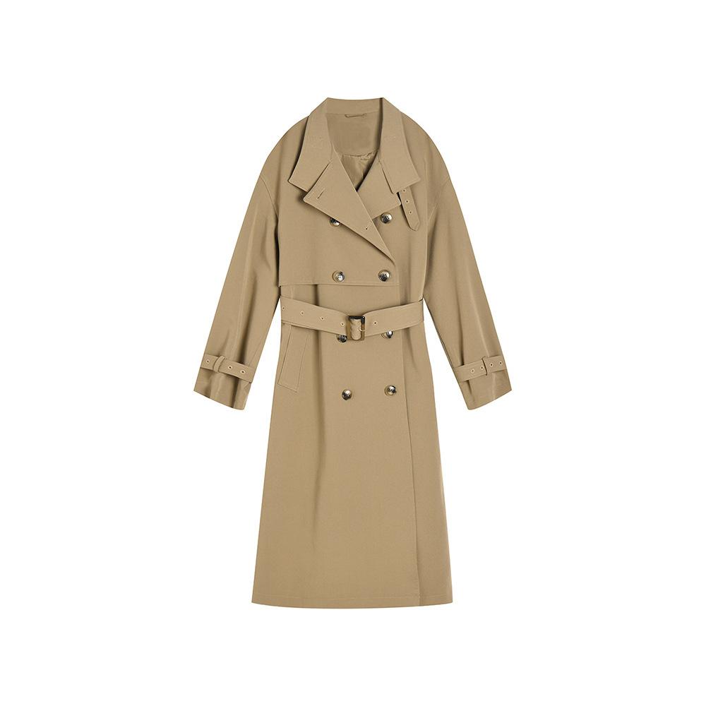 

New product classic double-breasted royal sister medium and long early autumn versatile women s trench coat S хакі