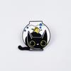 Black Cat Metal Brooch - Cartoon Fish Tank & Wine Glass Shape, Children's Backpack Accessory Badge