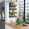 2pcs Magnetic Refrigerator Storage Rack - Non Drilling Side Storage Rack Suitable for Kitchens, Microwaves, and Washing Machines