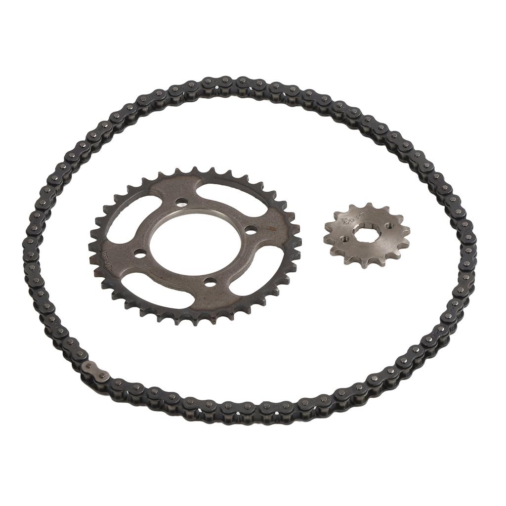 420 14T 36T Front Rear Sprocket Chain Replacement 76 Links Chain Steel Aluminium Alloy Gear Chain Set for Electric