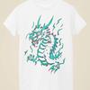 Neon Dragon Tattoo Inspired White T Shirt Vintage Washed Streetwear Designer Clothes Casual Fashion Slightly Stretched Homme