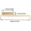 12pcs Wood Handle Wire Cleaning Brush Copper Wire Multi-Surface Cleaner  Industrial Use