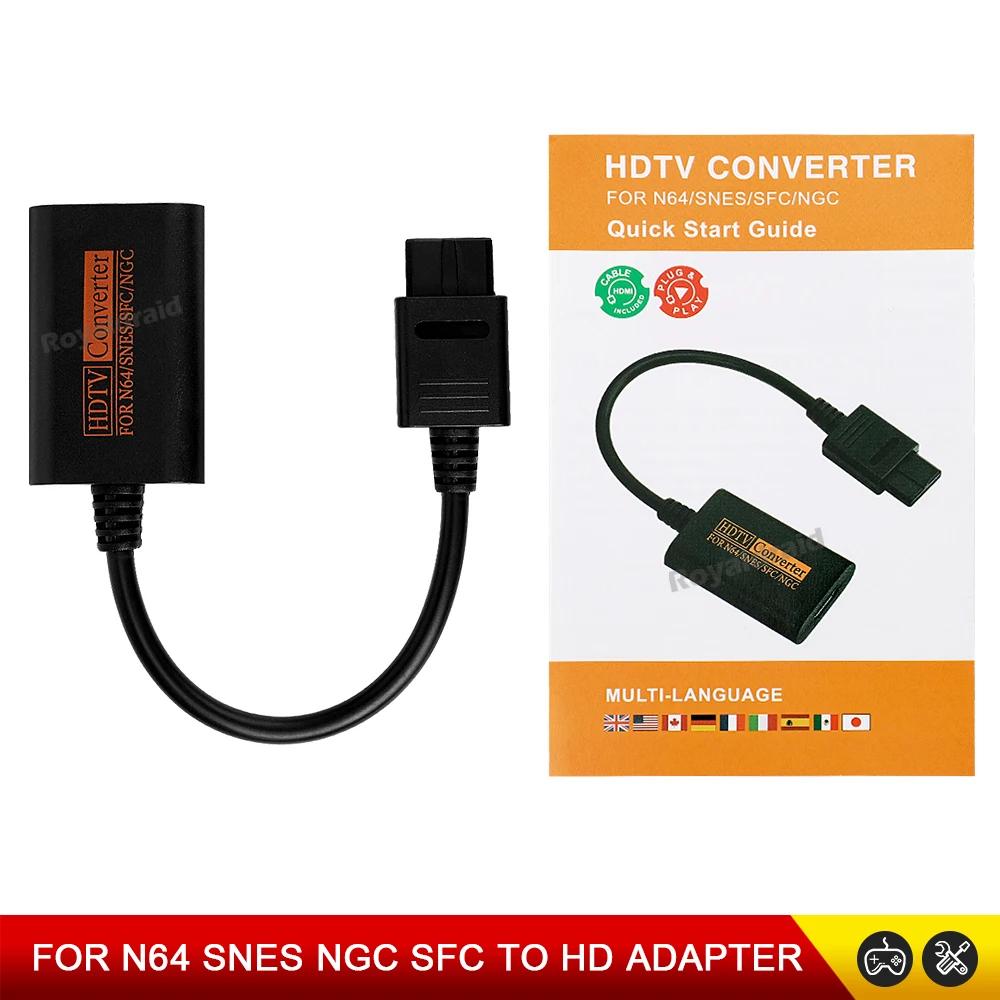 För N64 Till HDMI-kompatibel Omvandlare Adapter Full Digital 720P HDTV Gamecube SNES GC Plug Play Ingen Extern Ström Krävs