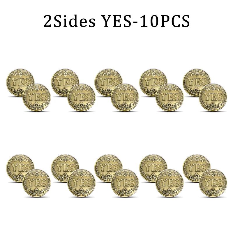 YES NO Decision Coins Magic Coin Collections Good Luck Vintage Antique Bronze Wish Lucky Coin US Coins Commemorative Gold Coins