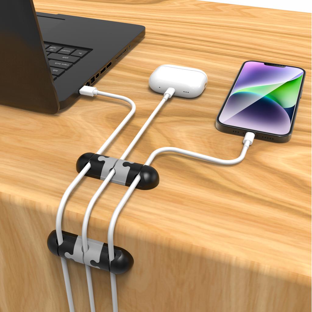 AHASTYLE PT-WE19 Desktop Cable Organizer Silicone Cord Management System Clip Holder
