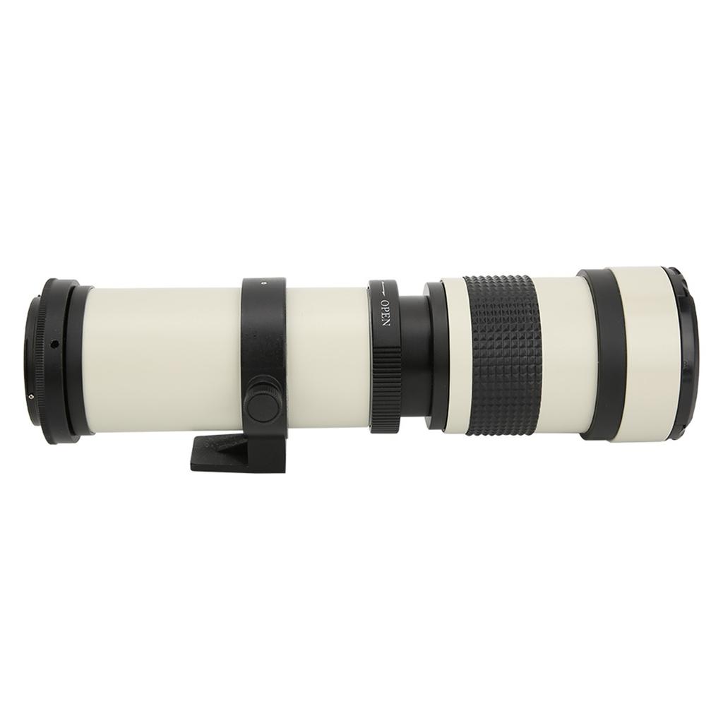 White 420800mm Aperture F 8.316 Full Manual Focusing Telescope Zoom Telephoto Lens for EF‑S Mount Camera