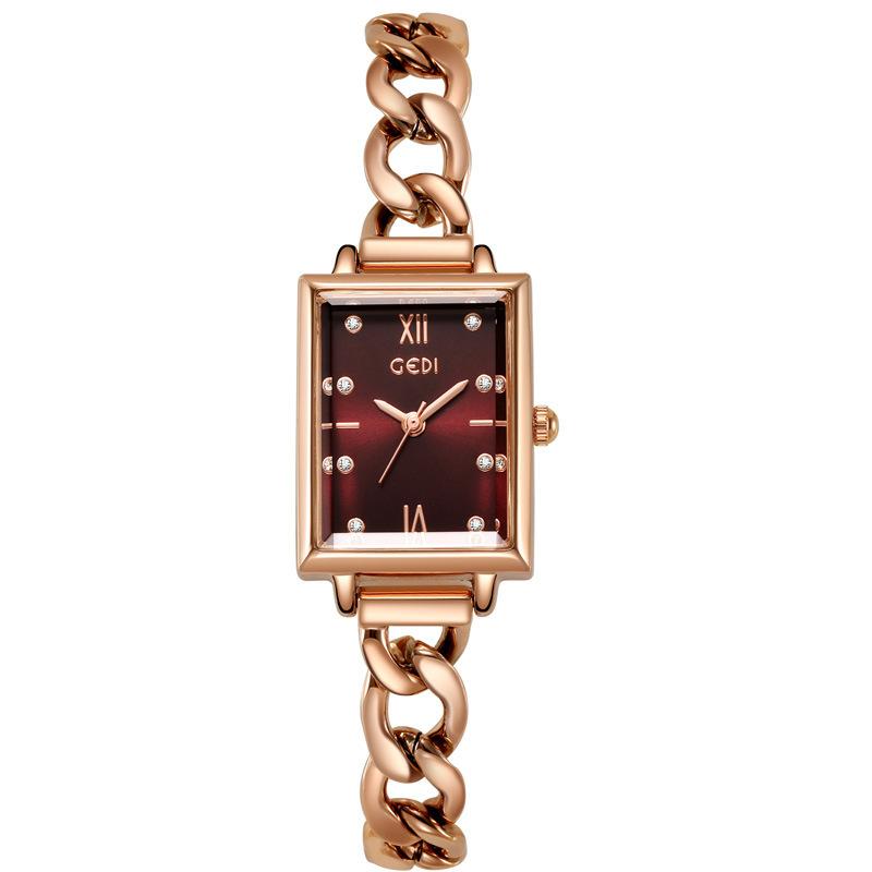 Plaque Carrée Créative pour Femmes Bracelet de Niche en Alliage Montre à Quartz Étanche