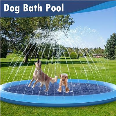 Outdoor Pet Bathing Basin with Spray Function - Non-Slip Dog Water Play Mat, Thick PVC Material, Perfect for Summer Fun and Pet Bathing