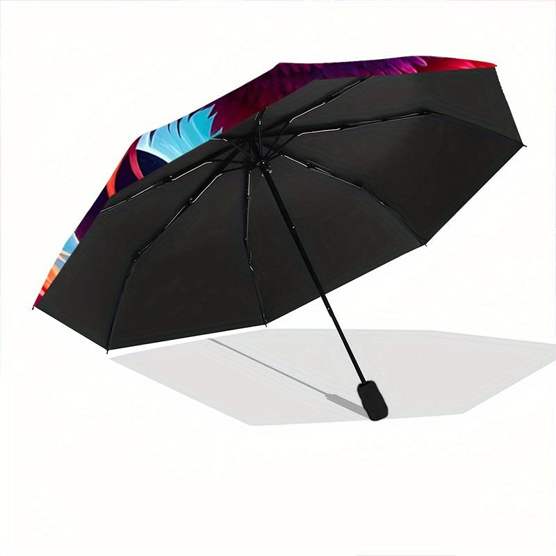 1pc Yin Yang Phoenix Automatic Umbrella Design, Cute Cartoon Pattern, Portable Outdoor Umbrella, Perfect R037