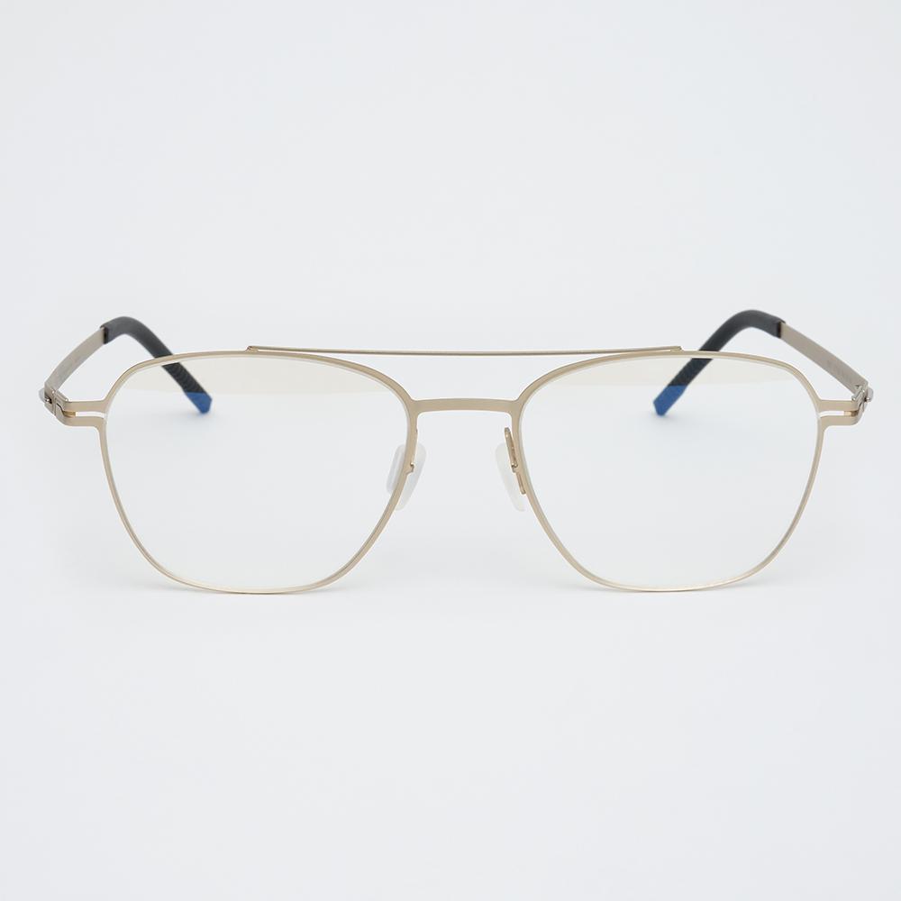 Alloaiweeo [The Air_Flat] Al8307 1111M Ultra-Lightweight Double-Bridge Retro Square Gold Eyeglass Frame