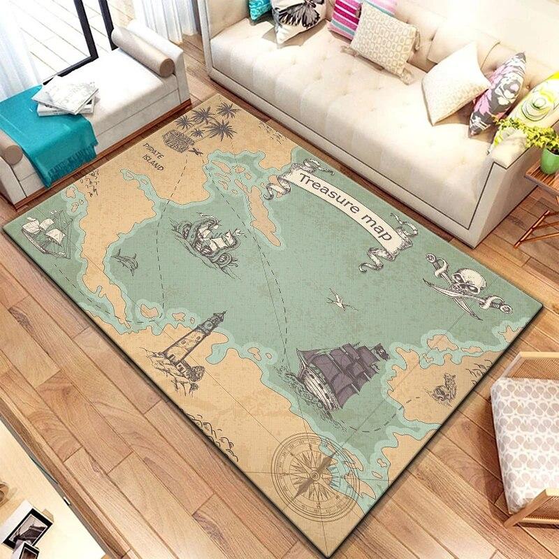 Map Carpet  Kitchen Mats for Floor Play Aera Mat Picnic Mat Camping Cushion Floor Mat  Living Room Rug Game Area Mat Room Decor