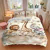 Lion Giraffe Elephant Cloudscape Print 3Pcs Bedding Setduvet Cover With 2 Bedropillowcase Home Birthday Gift