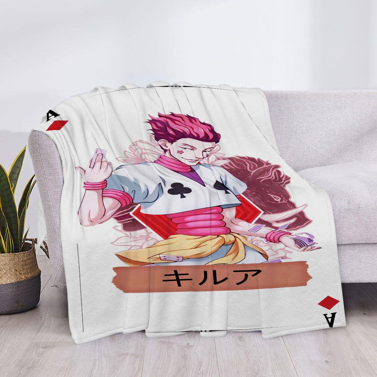 

H-Hunter X Hunter Hisoka Sofa Throw Blanket Luxury Bed Blankets Home and Decoration Knee Custom Anime Fluffy Soft Throws Cute 30x40in