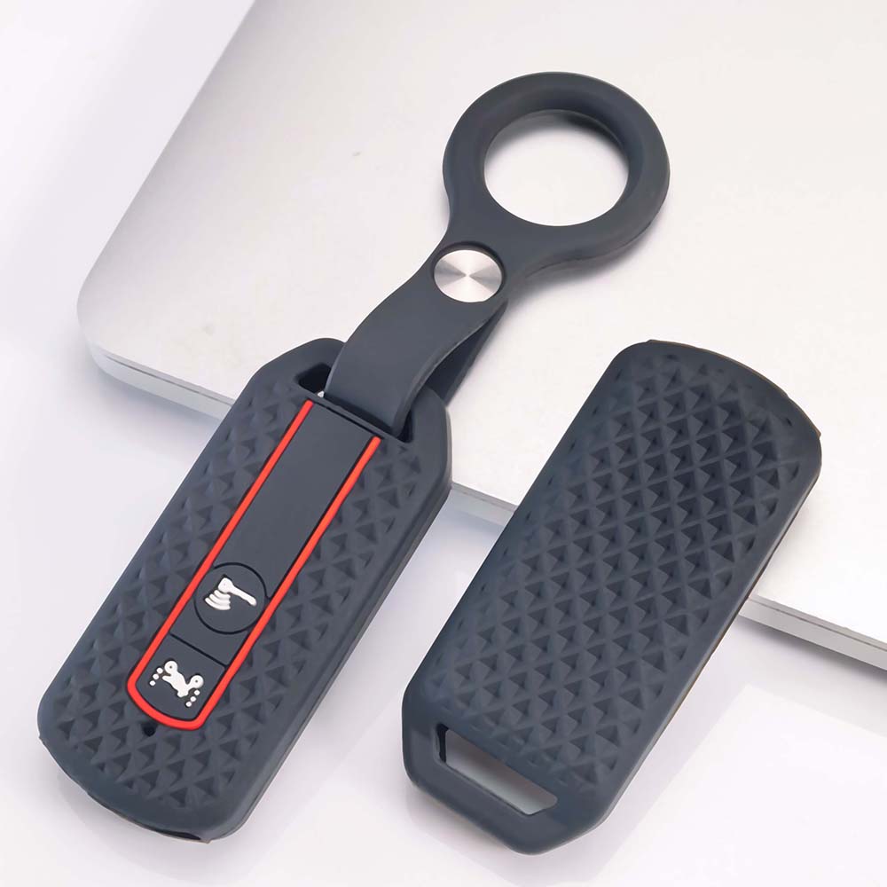 Silicone Key Cover with keychain For Honda PCX 125 150 160 ADV Vario SH125 2 Button Smart Key Fob Protector