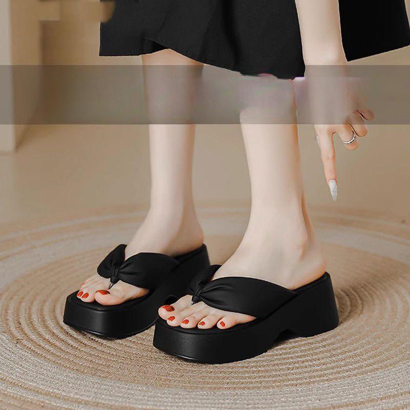 

Миниатюрные шлепанцы Летние шлепанцы на толстой подошве Обувь, увеличивающая рост Кусачки для пальцев ног Пляжные сандалии из губки 39 чёрный