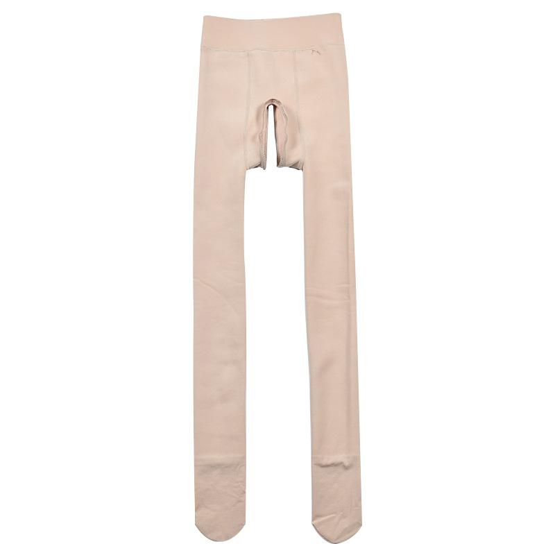 Women's Sexy Open Crotch Stockings Autumn And Winter Velvet Leggings Thickened Thermal Pants High Waisted Breathable Pantyhose